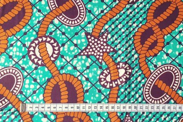 ORANGE CELEBRATION Waxprint Stoff